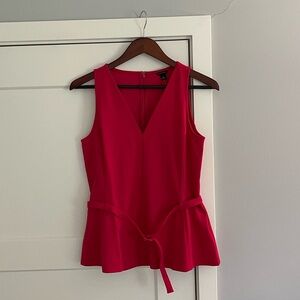 NWT Ann Taylor Peplum Dark Pink Top